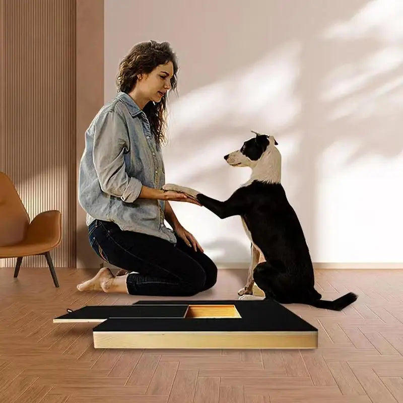 Dog Nail Scratchboard Pull-Out Pet Nail Grinder Wooden Scratcher Pet Scratching Board Toy Ensures Protection of Furniture Floors