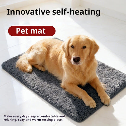 Self Warming Cat Bed, Extra Warm Self Heating Pad for Cats & Dogs, Anti-Slip Thermal Pet Mat, Washable Cover, Not Electric, Grey