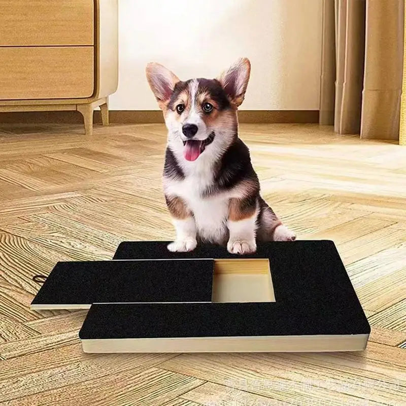 Dog Nail Scratchboard Pull-Out Pet Nail Grinder Wooden Scratcher Pet Scratching Board Toy Ensures Protection of Furniture Floors