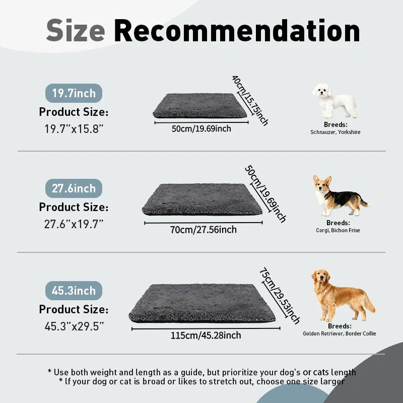 Self Warming Cat Bed, Extra Warm Self Heating Pad for Cats & Dogs, Anti-Slip Thermal Pet Mat, Washable Cover, Not Electric, Grey